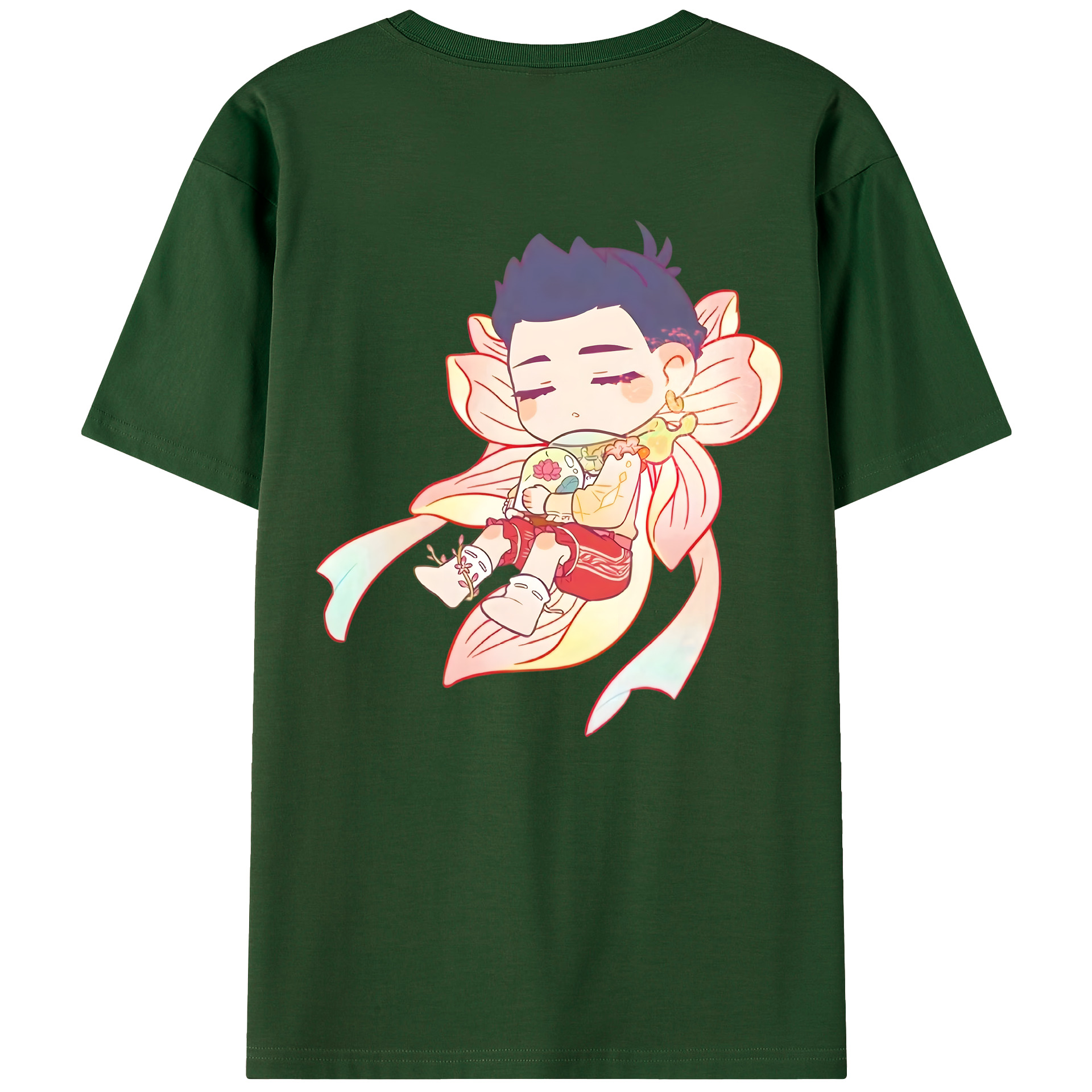 （画像用） Ne Zha 2 ナタ 魔童の大暴れ 綿100％半袖Tシャツ（背面プリント）